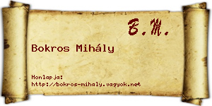 Bokros Mihály névjegykártya