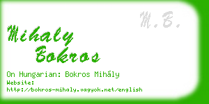 mihaly bokros business card